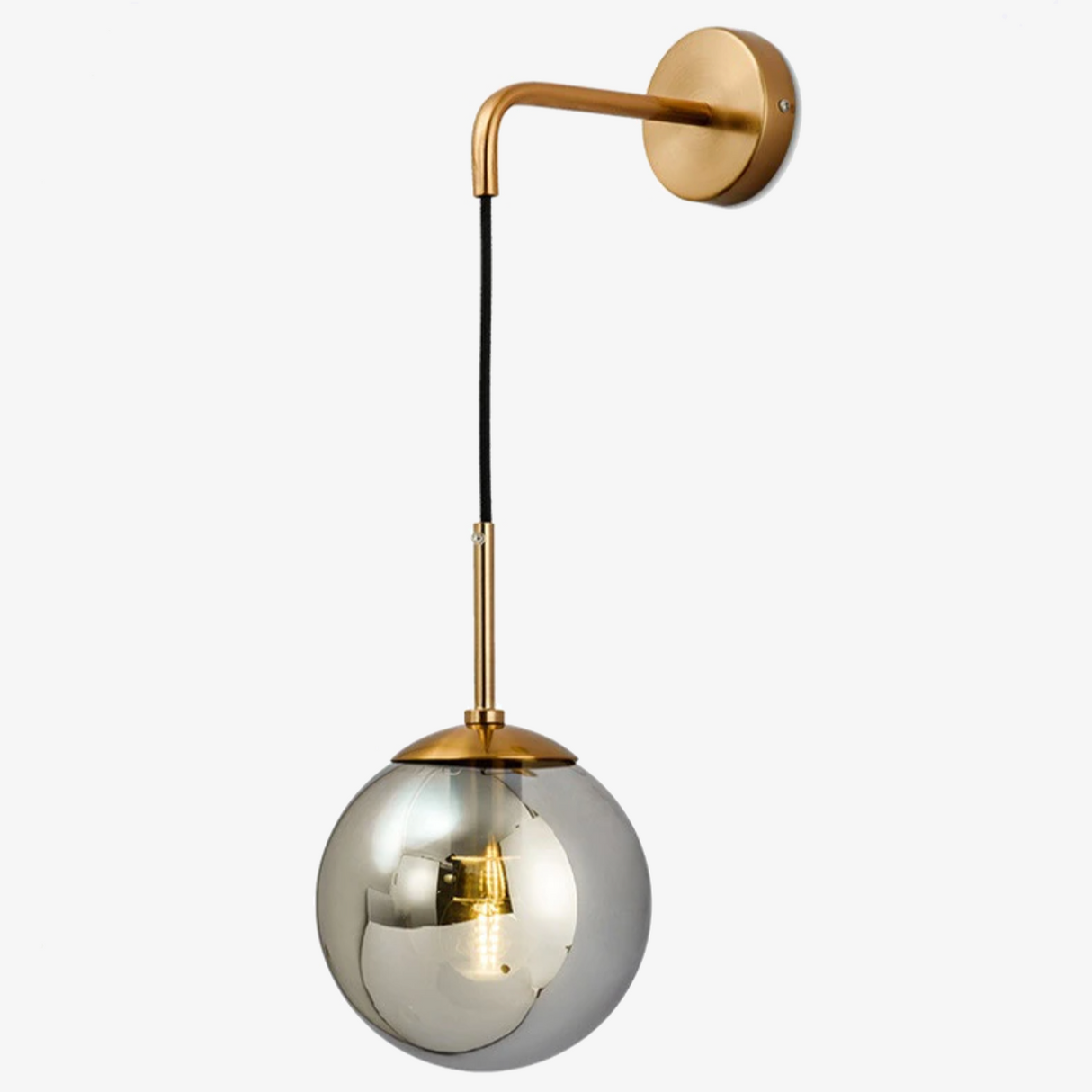 Applique murale avec boule en verre suspendue