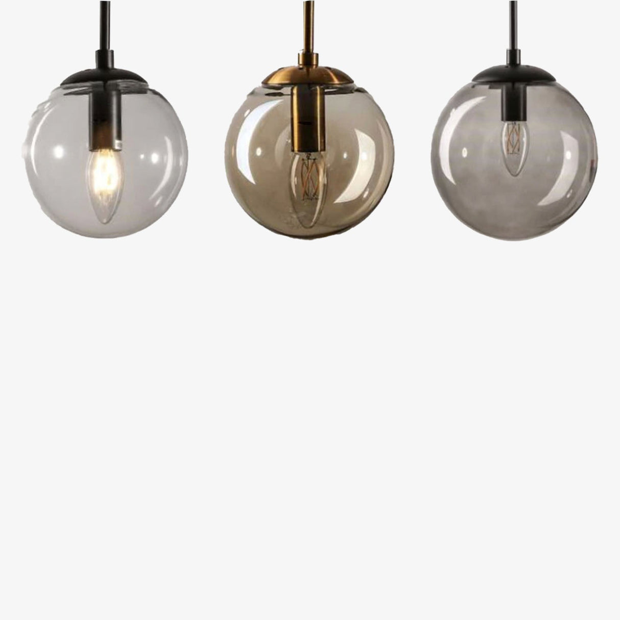 Applique murale avec boule en verre suspendue