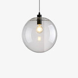 Suspension design en verre en forme de boule avec éclairage LED – finitions rose gold ou noir
