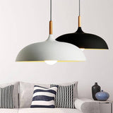 Suspension en aluminium coloré avec tige en bois – modèle Wood
