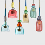 Suspension design à LED en verre coloré – modèle Illumy