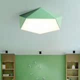 Plafonnier LED design géométrique en couleur