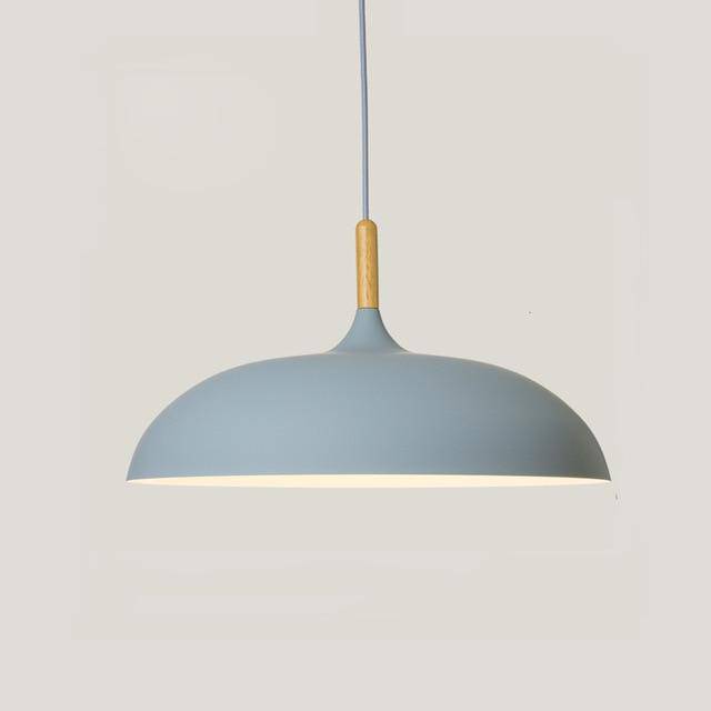 Suspension en aluminium coloré avec tige en bois – modèle Wood