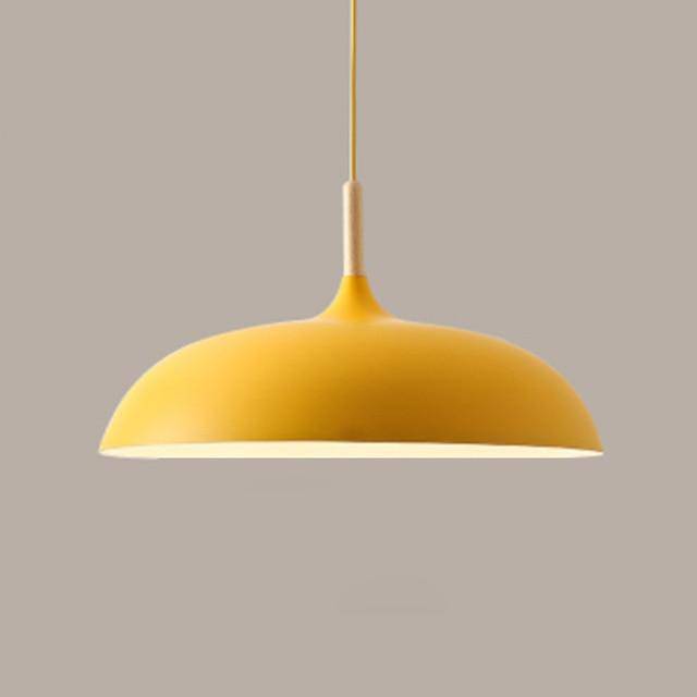 Suspension en aluminium coloré avec tige en bois – modèle Wood