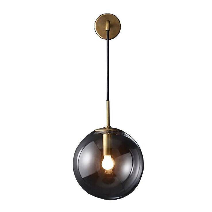 Applique murale avec boule en verre suspendue
