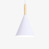 Suspension conique en métal coloré avec tige en bois – modèle Bar