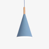 Suspension conique en métal coloré avec tige en bois – modèle Bar