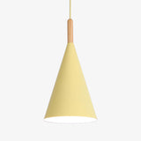 Suspension conique en métal coloré avec tige en bois – modèle Bar