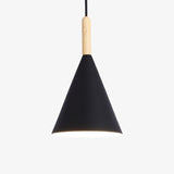 Suspension conique en métal coloré avec tige en bois – modèle Bar