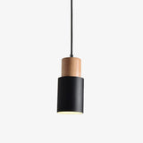 Suspension cylindrique en bois et métal coloré – modèle Wood