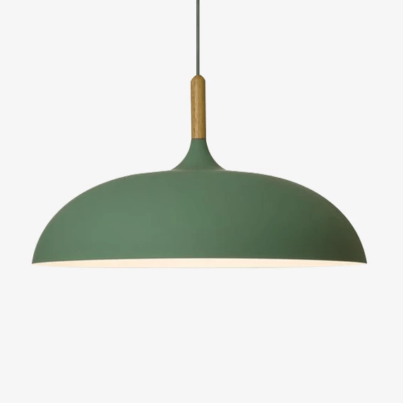 Suspension en aluminium coloré avec tige en bois – modèle Wood